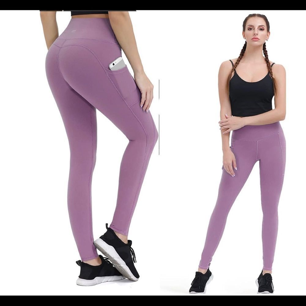 Along FIT Yoga Pants High Waisted Workout Leggings Tummy Control Athletic Sz S